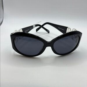Brighton Black and Silver Oversized Sunglasses, NWT and Case.  Pablo's Passion.